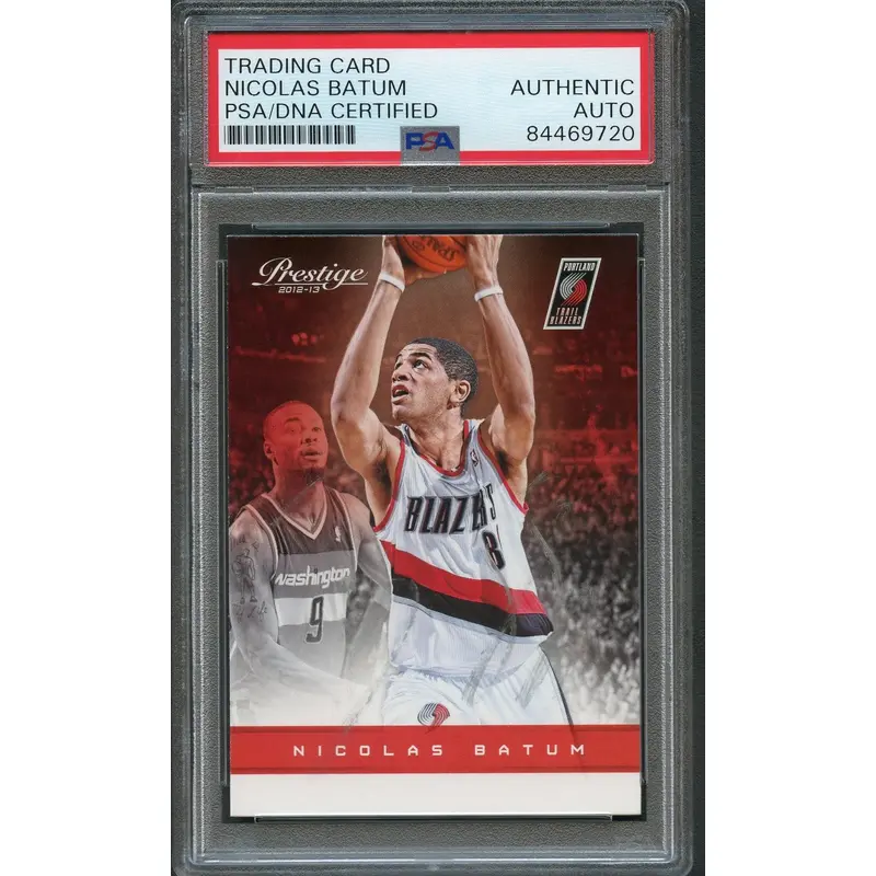 2012-13 Panini Prestige #11 Nicolas Batum Signed Card AUTO PSA Slabbed Blazers