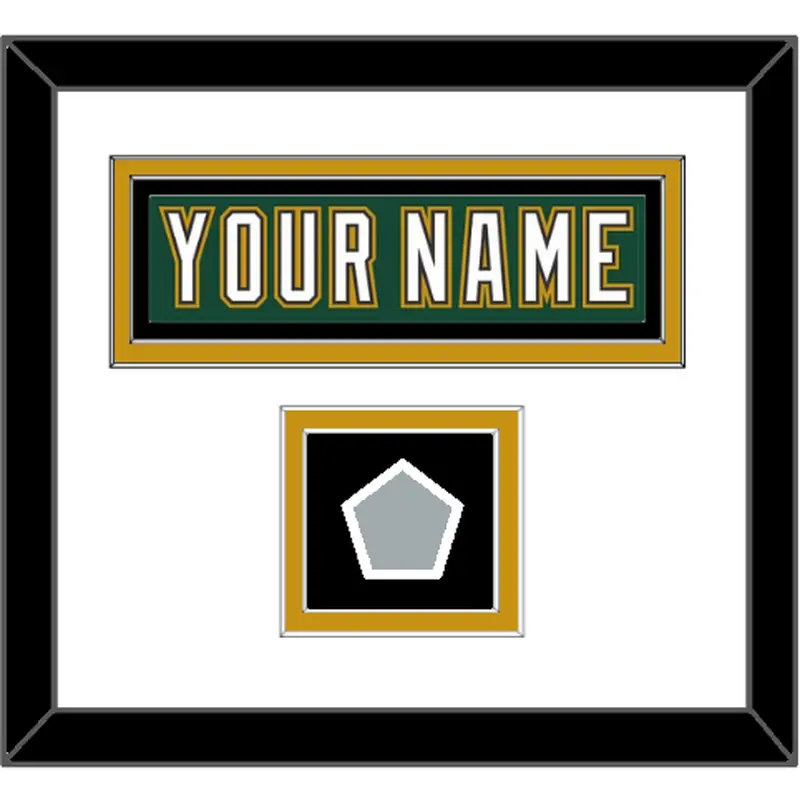 Dallas Nameplate & Stanley Cup Finals Patch - Alternate Green (1997-1999) - Double Mat 1