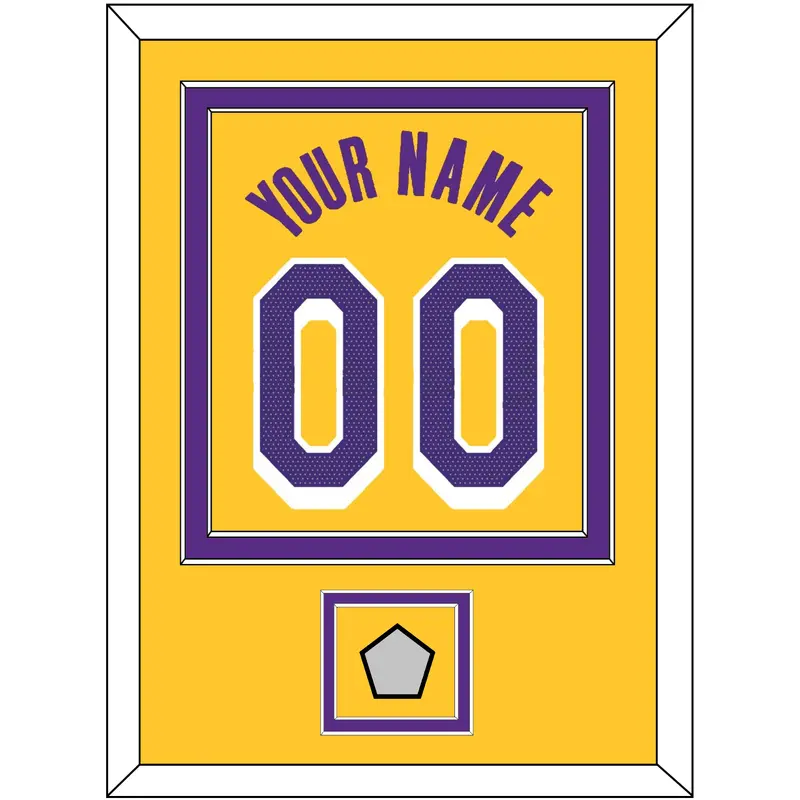 Los Angeles Name & Number With Finals Patch - Yellow Icon - Double Mat 2