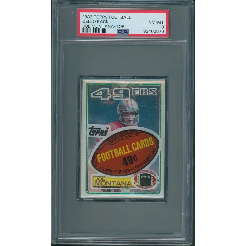 1983 Topps Football Unopened Cello Pack PSA 8 Montana Top *2876