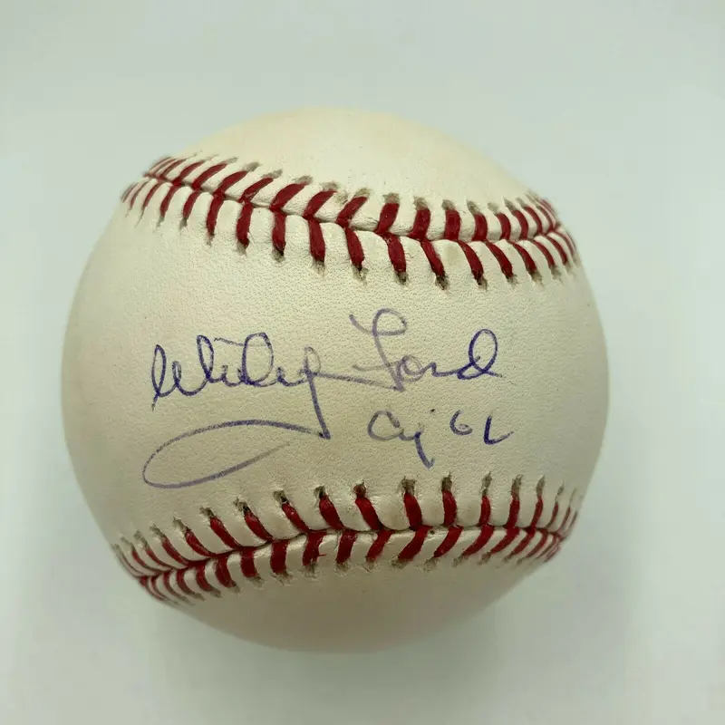 Whitey Ford Cy Young 1961 Signed Official Major League Baseball JSA COA