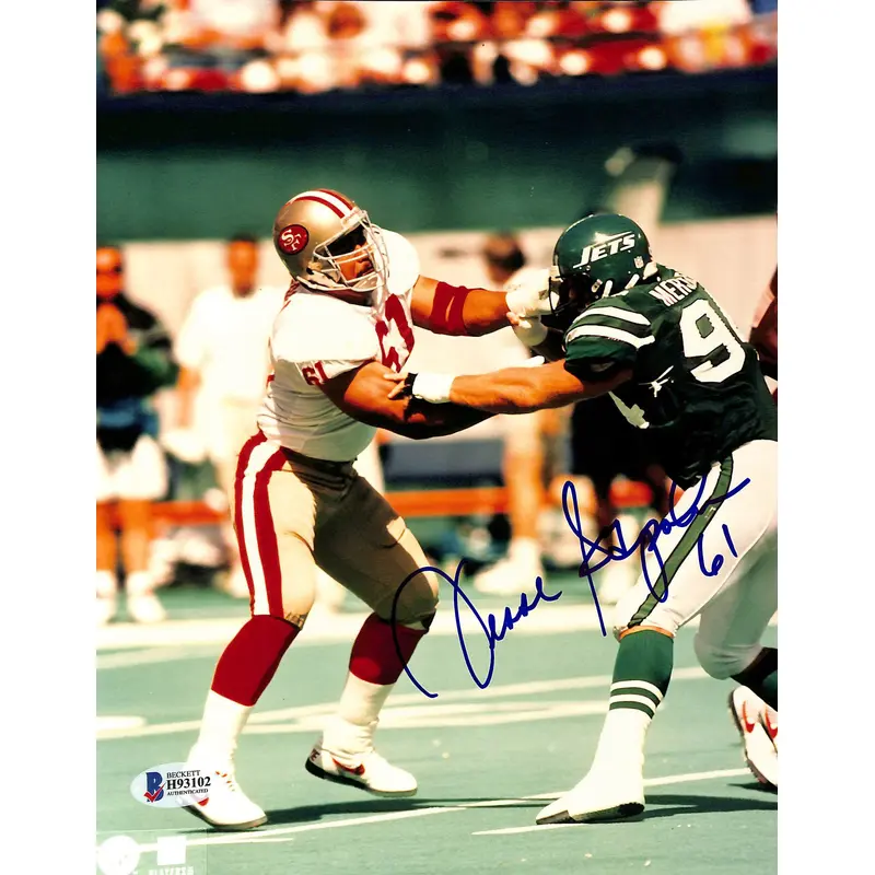 49ers Jesse Sapolu Authentic Signed 8x10 Photo versus Jets Autographed BAS