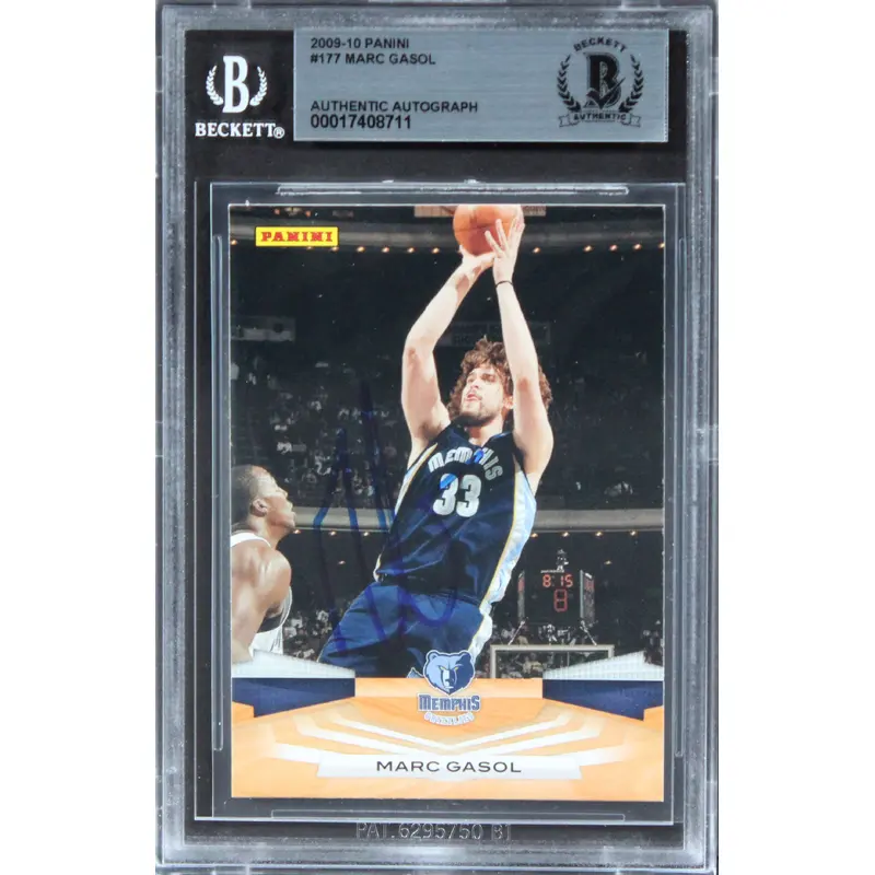Grizzlies Marc Gasol Authentic Signed 2009 Panini #177 Card BAS Slabbed