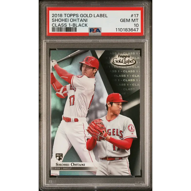 Shohei Ohtani 2018 Topps Gold Label Class 1 Black PSA 10 Gem Mint
