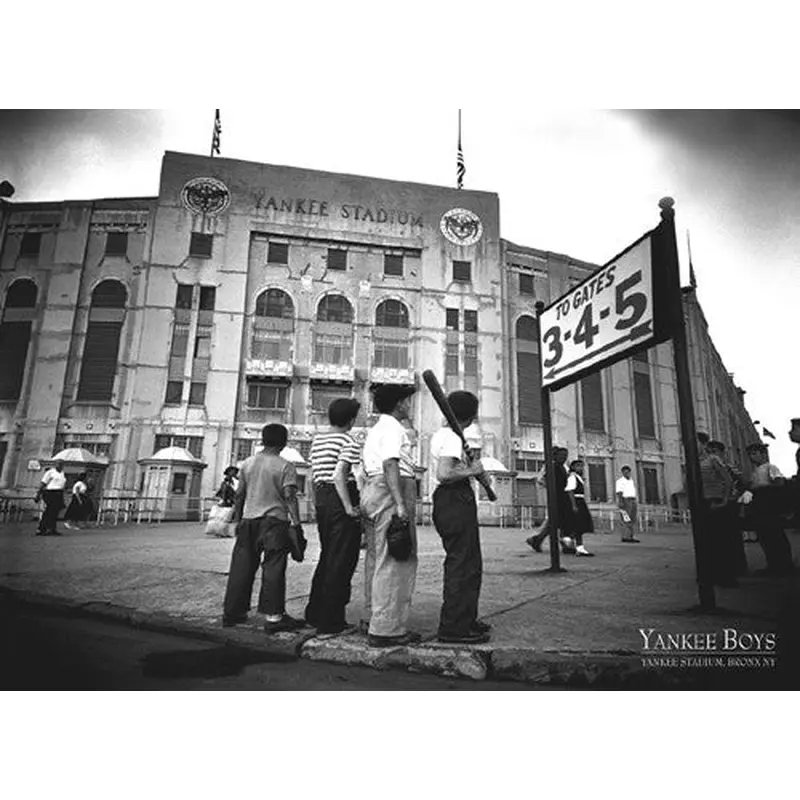 Yankee Stadium 1948 "Yankee Boys" Classic Black-and-White Baseball Poster - Image Source
