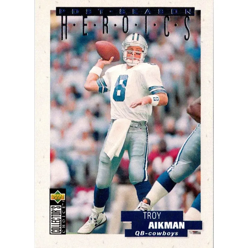 1995 Collector's Choice Update Post-Season Heroics Gold Troy Aikman #16