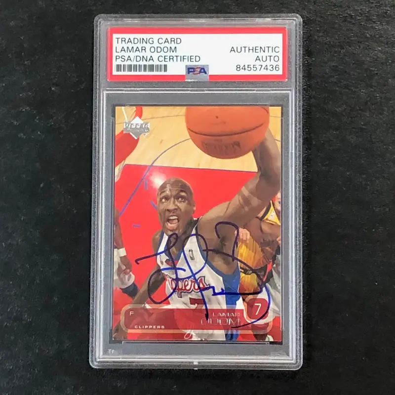 2002-03 Upper Deck #62 Lamar Odom Signed Card AUTO PSA Slabbed Clippers