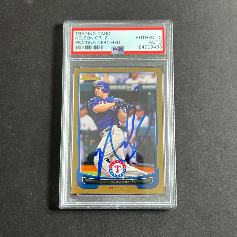 2012 Bowman #10 Nelson Cruz Signed Card AUTO PSA Slabbed Rangers