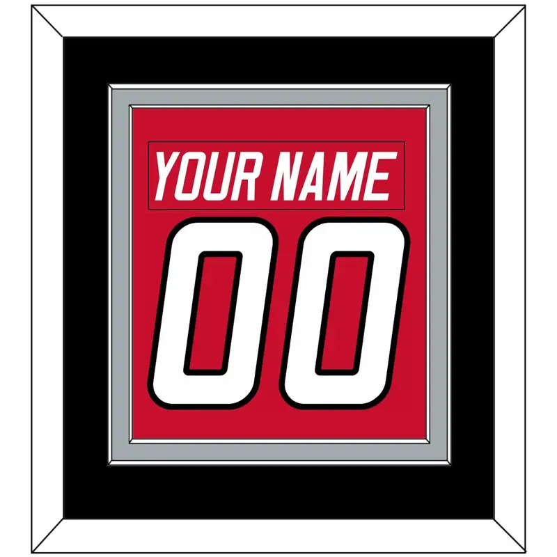 Carolina Nameplate & Number (Back) Combined - Road Red (1997-2000) - Double Mat 3