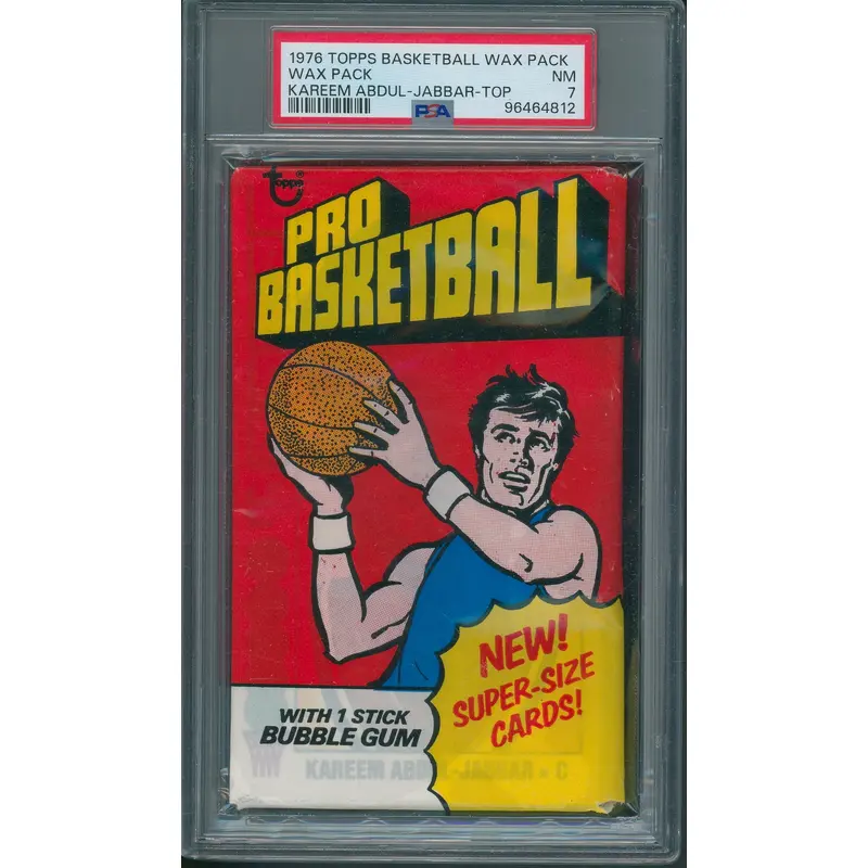 1976 1976/77 Topps Basketball Unopened Wax Pack PSA 7 Jabbar Top *4812