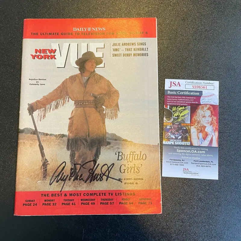 Anjelica Huston Signed Autographed Vintage Magazine With JSA COA