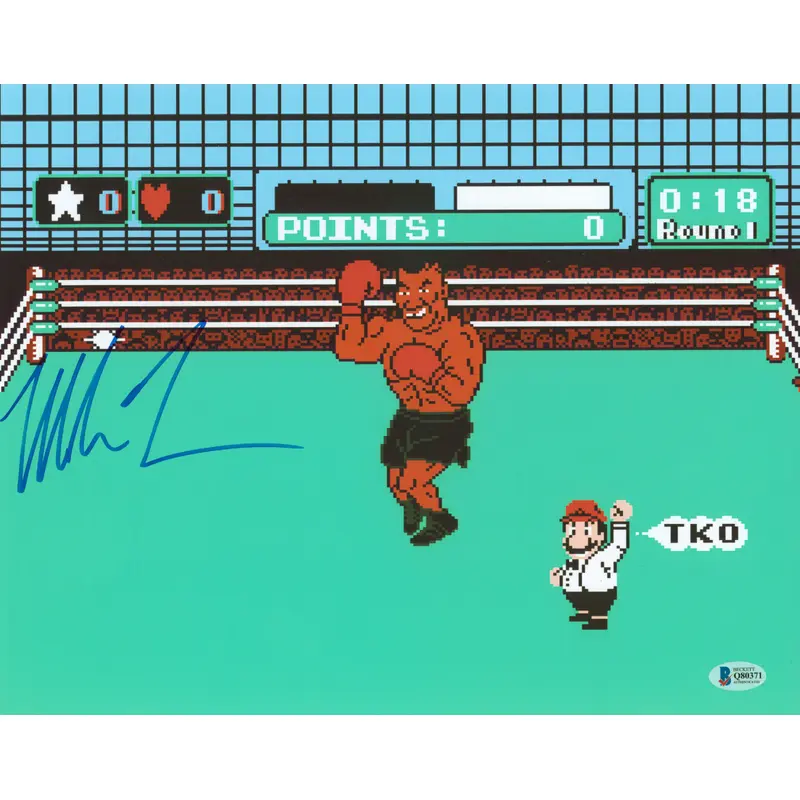 Mike Tyson Authentic Signed 11x14 Punch Out Photo Autographed BAS #Q80371