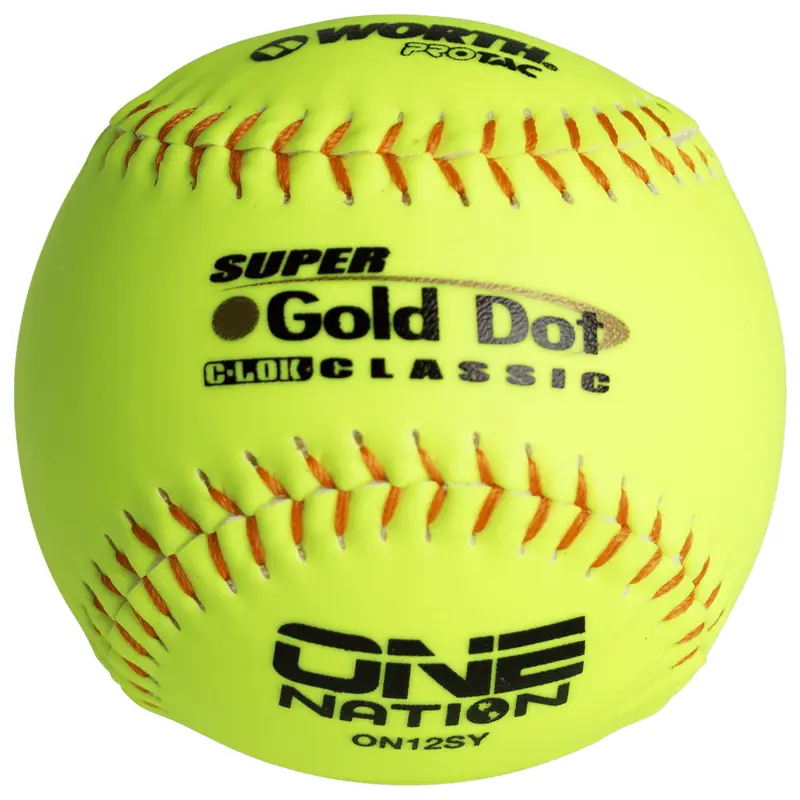 Worth Super Gold Dot Extreme Classic M One Nation 12" Slowpitch Softballs - ON12SY