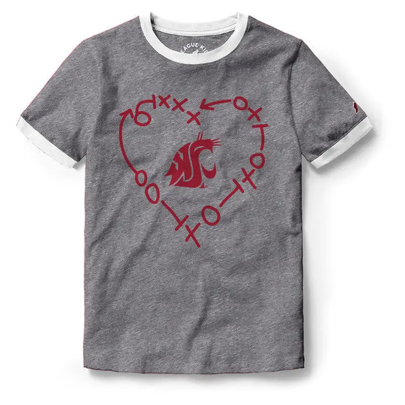 Youth Short Sleeve XO Heart Football Tee