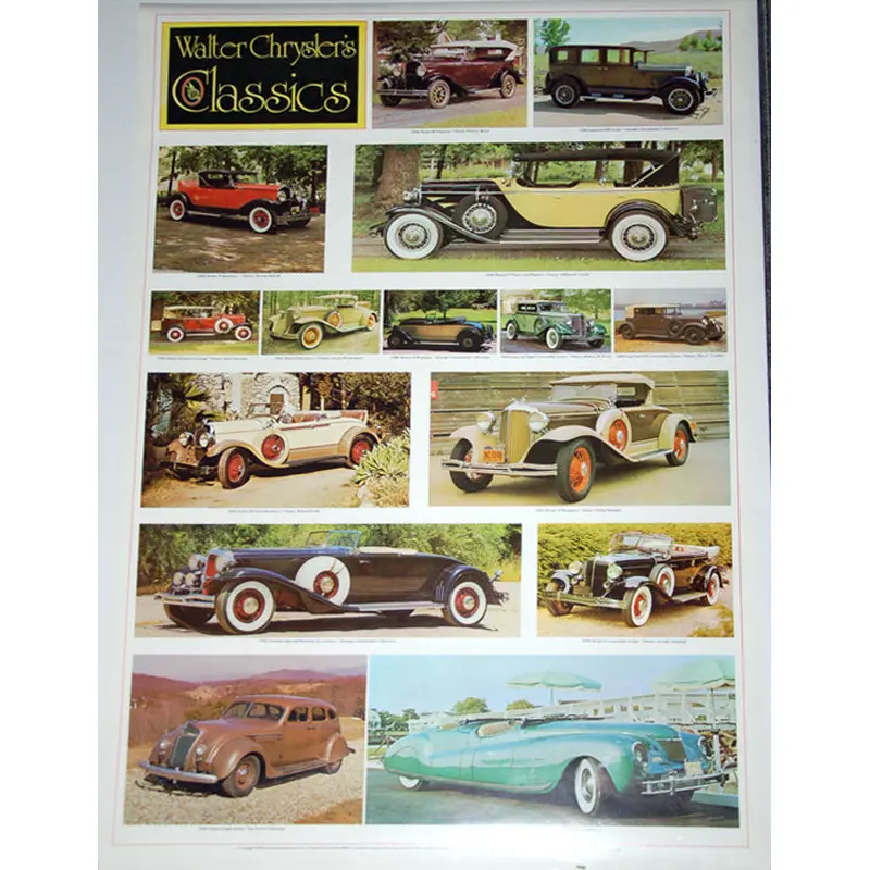Walter Chrysler Classic Cars 1926-1940 (15 Models) Poster - Automobile Quarterly 1978