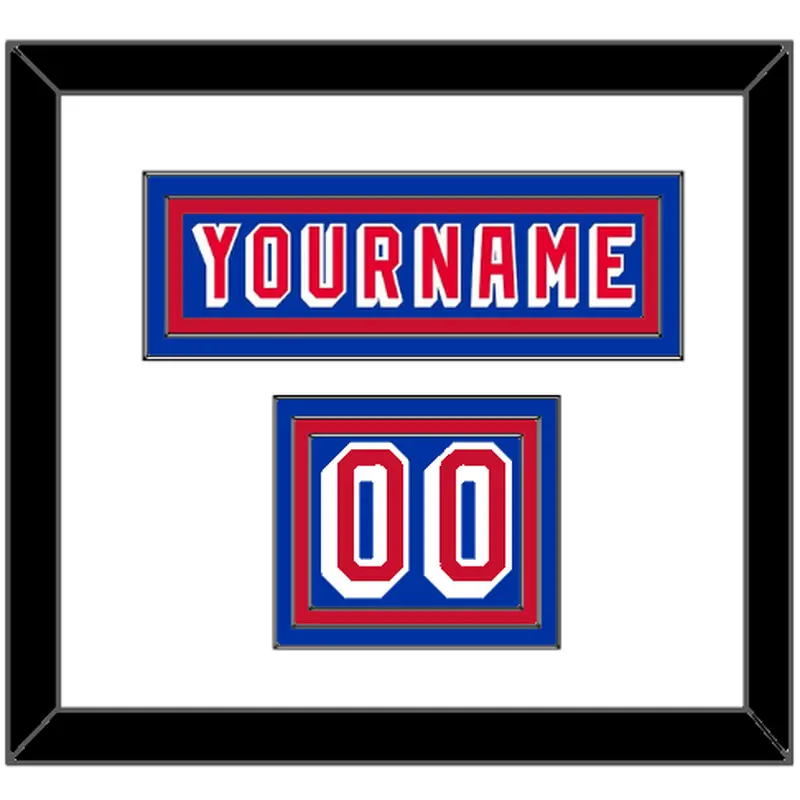 New York Nameplate & Number (Shoulder) - Road Blue (1978-1990) - Triple Mat 1