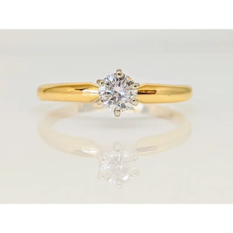 14K .33 CARAT TOTAL TREATED DIAMOND TIFFANY SOLITAIRE ESTATE RING 2.0 GRAMS