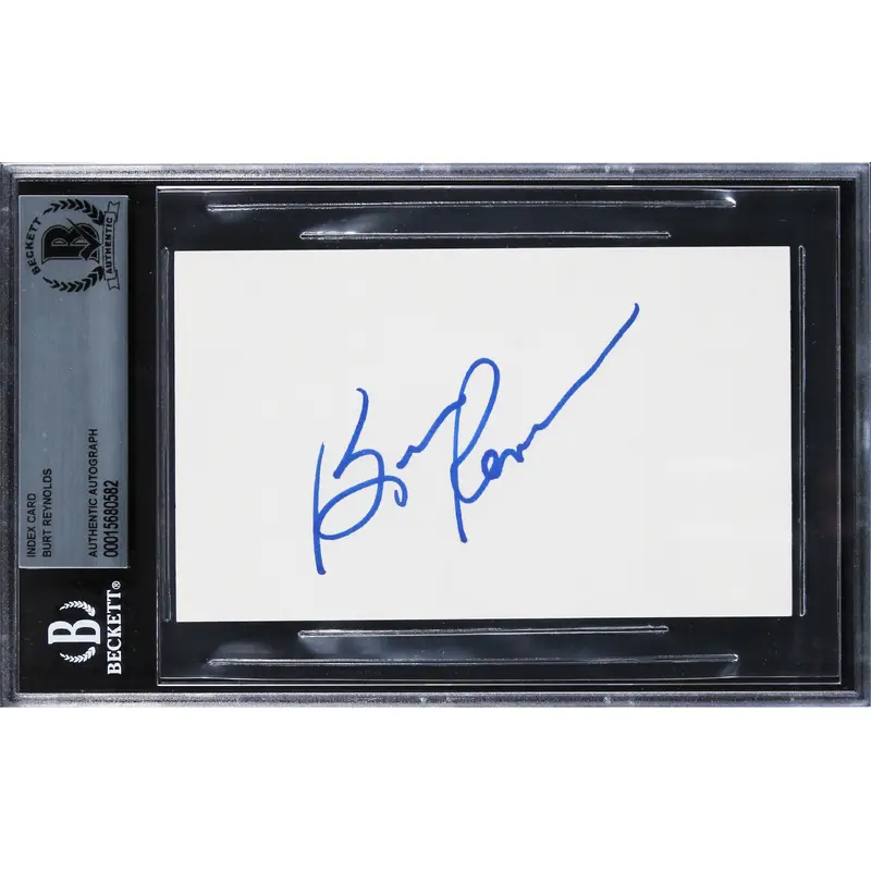 Burt Reynolds Deliverance Authentic Signed 3x5 Index Card BAS Slabbed