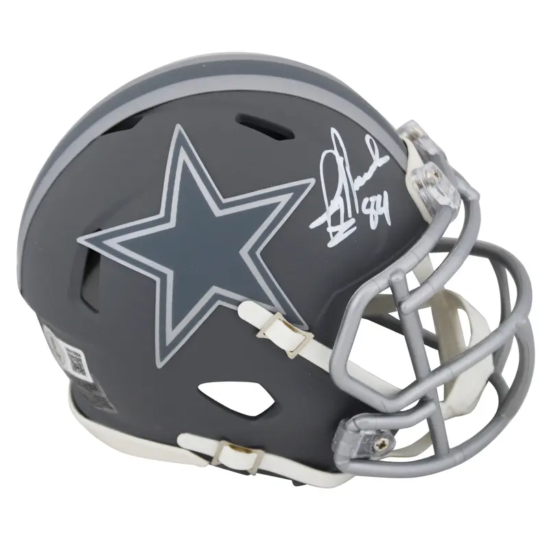 Cowboys Jay Novacek Authentic Signed Slate Speed Mini Helmet BAS Witnessed