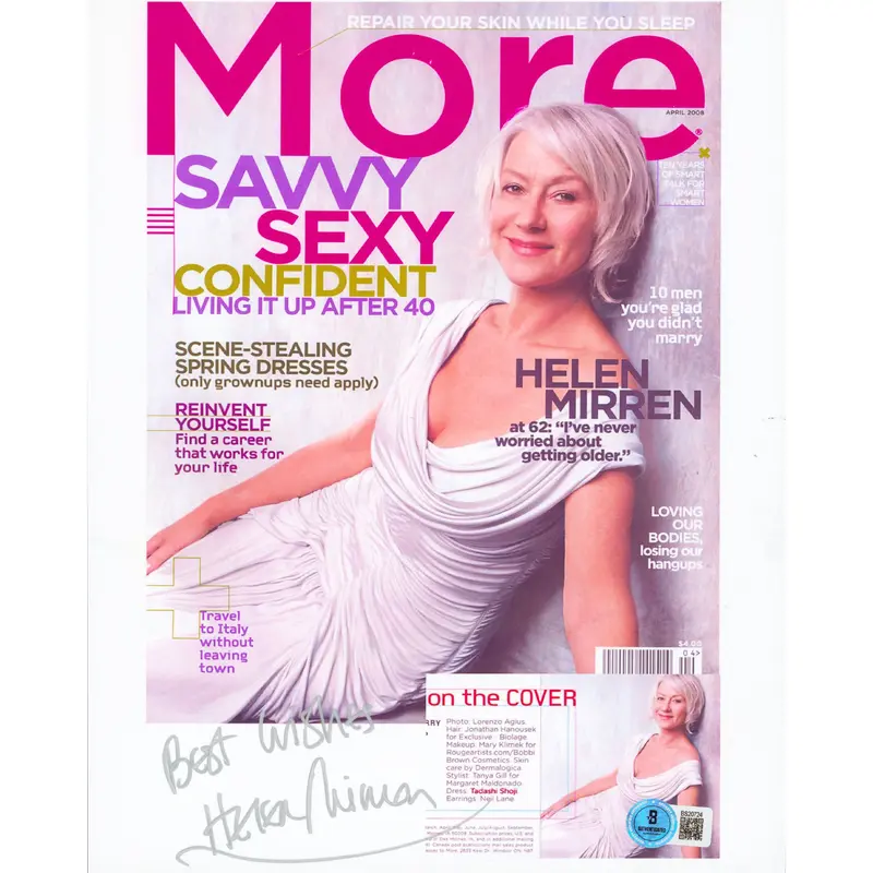 Helen Mirren Best Wishes Authentic Signed 8.5x11 Vertical Photo BAS #BS20724