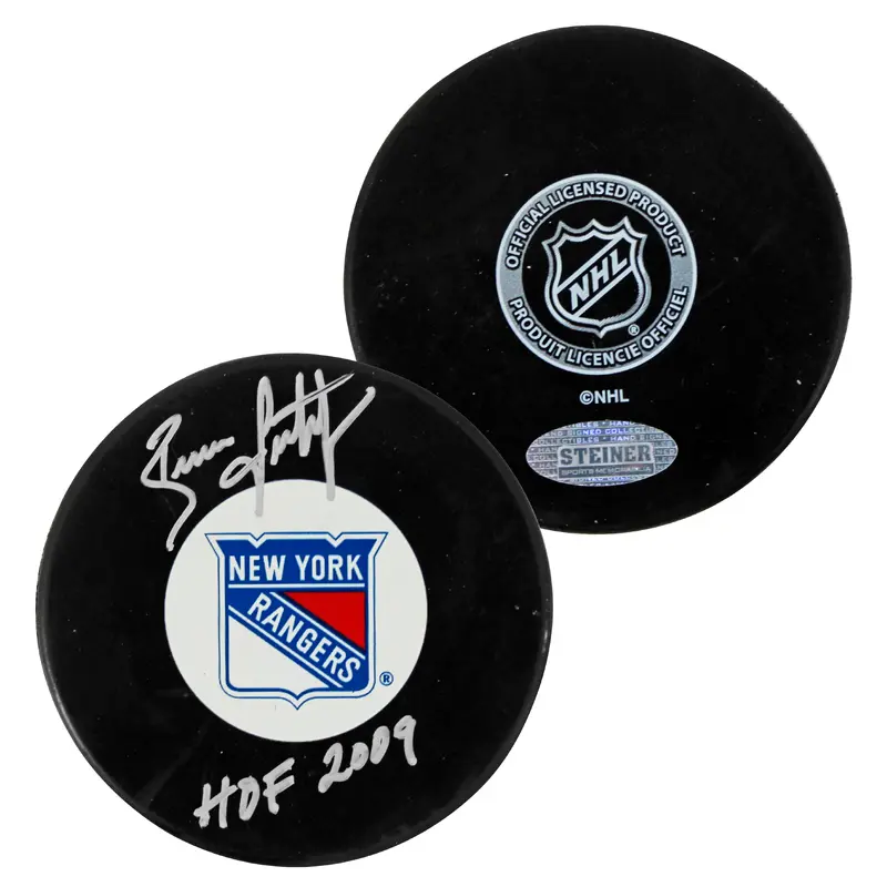Rangers Brian Leetch HOF 2009 Authentic Signed Official NHL Hockey Puck Steiner