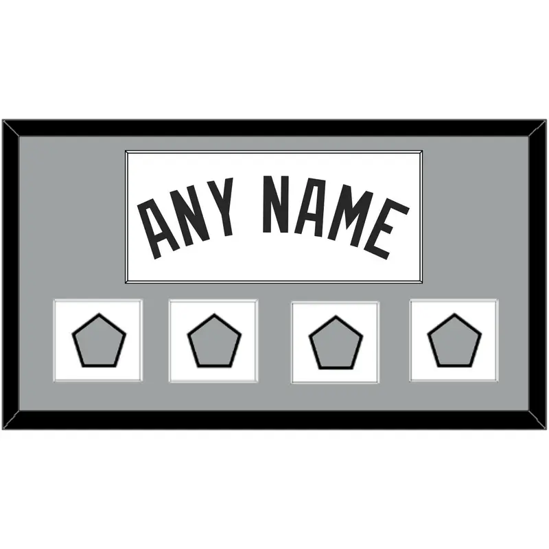 San Antonio Name With 4 Champions Banner Patches - Home White (1989-2002) - Single Mat 2