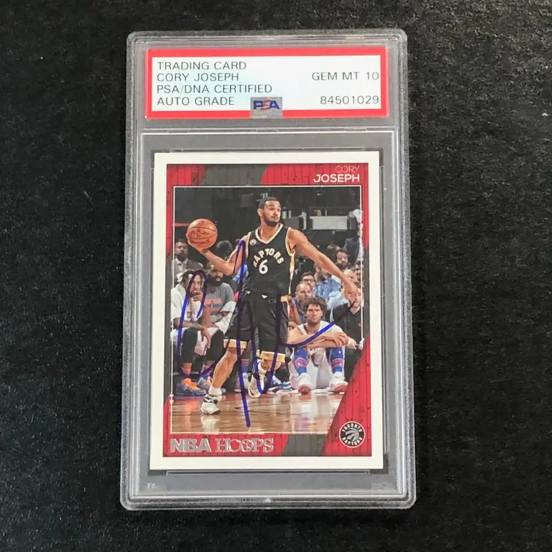 2016-17 NBA Hoops #115 Cory Joseph Signed Card AUTO 10 PSA Slabbed Raptors