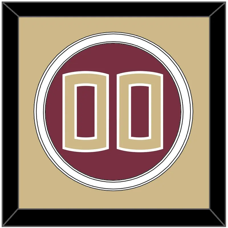 Florida State Baseball Number - Alternate Garnet - Double Mat 3