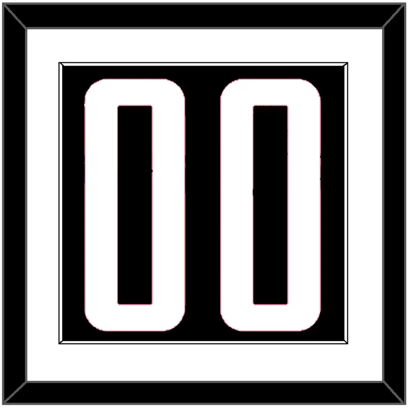 Houston Number - Black Statement - Single Mat 1