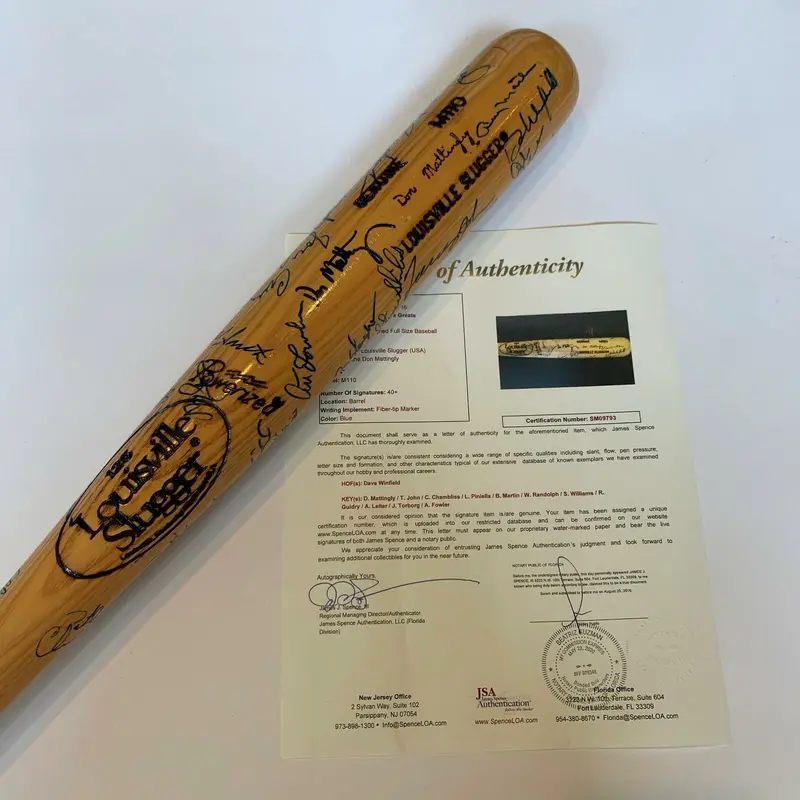 Nice New York Yankees Legends & HOF Multi Signed Bat 40+ Signatures JSA COA