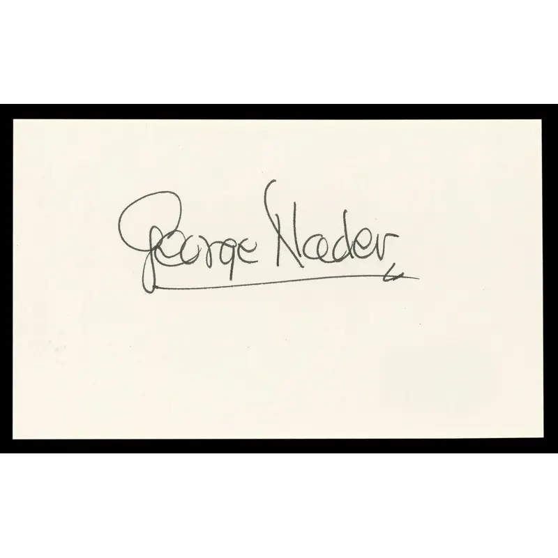 George Nader The Female Animal Authentic Signed 3x5 Index Card BAS #BL98820