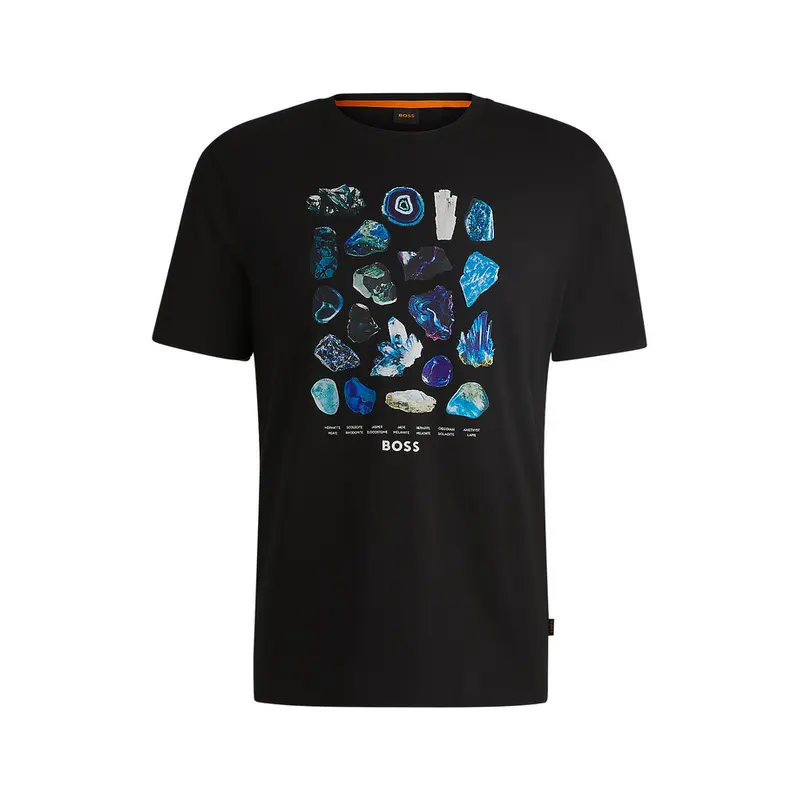 HUGO BOSS MENS T SHIRT BLACK TSHIRT RAME 50528212001