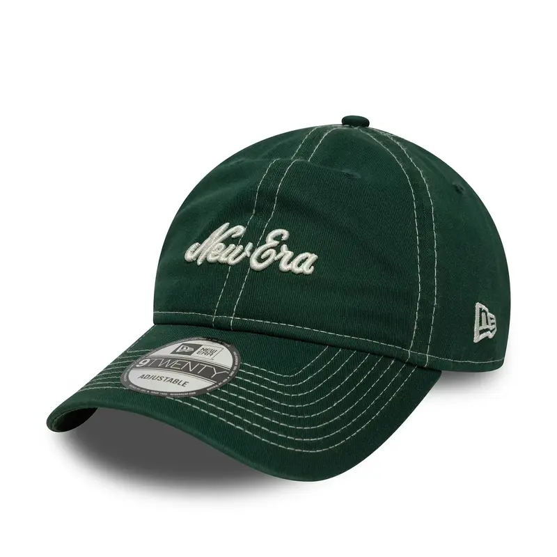 New Era Contrast Stitch Dark Green 9TWENTY Adjustable Cap