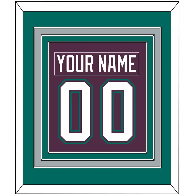 Anaheim Nameplate & Number (Back) Combined - Road Purple (1993-2006) - Triple Mat 4
