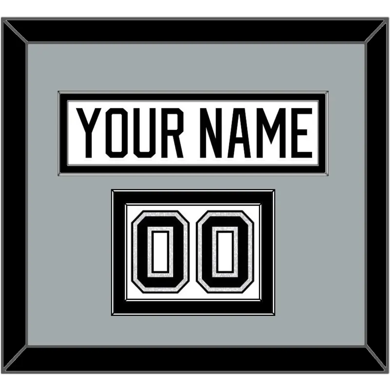 Los Angeles Nameplate & Number (Shoulder) - Road White - Double Mat 3