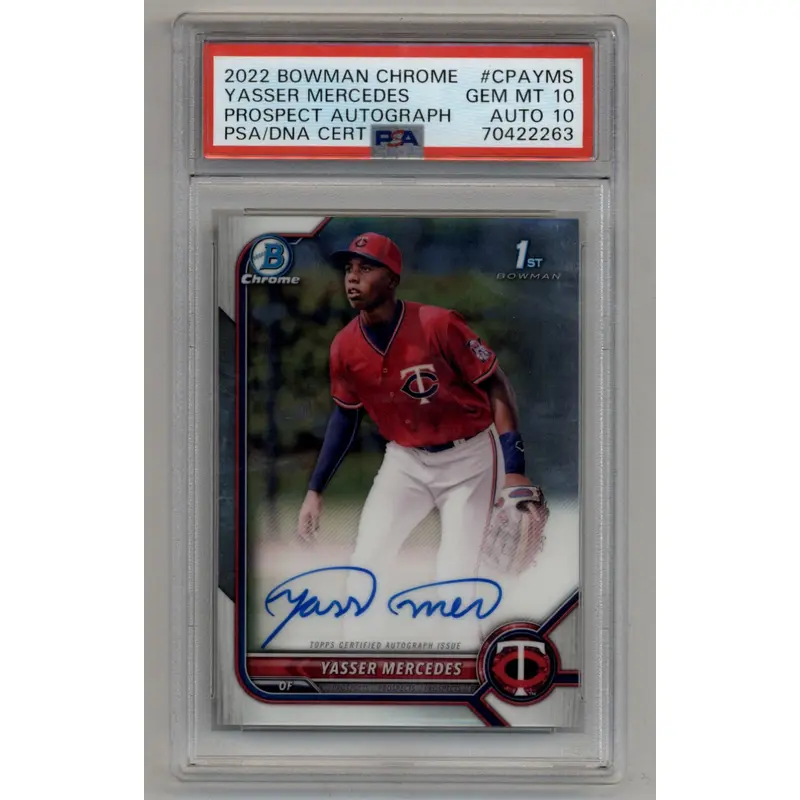 Yasser Mercedes 2022 Bowman Chrome Prospect Auto PSA 10 Gem Mint Auto 10 2263