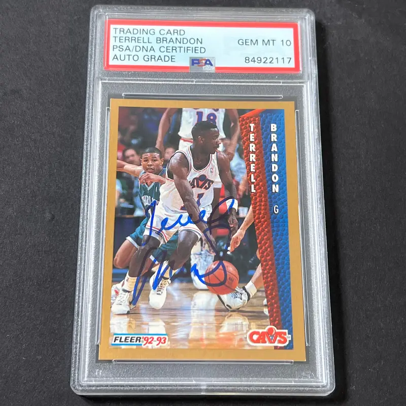 1993-94 Fleer #39 Terrell Brandon Signed Card AUTO 10 PSA/DNA Slabbed Cavaliers