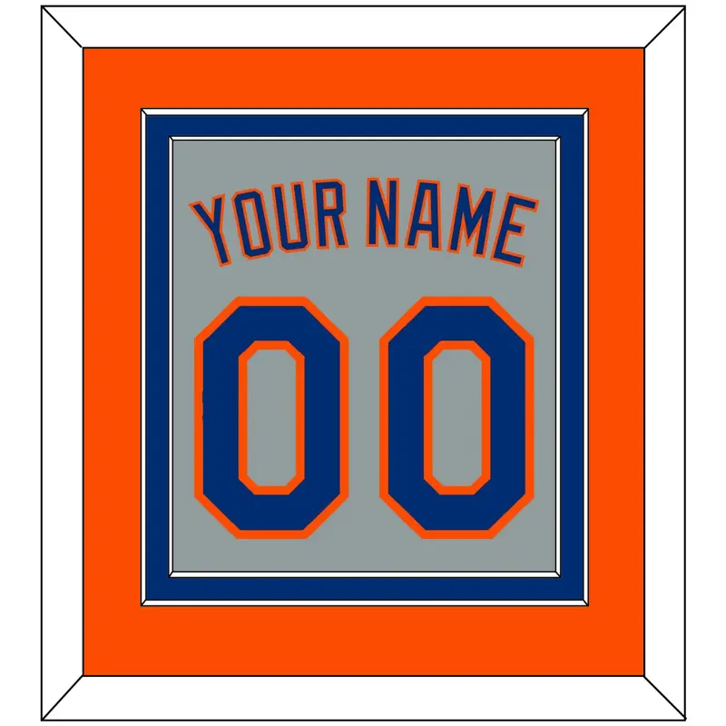 New York Name & Number - Road Gray - Double Mat 4