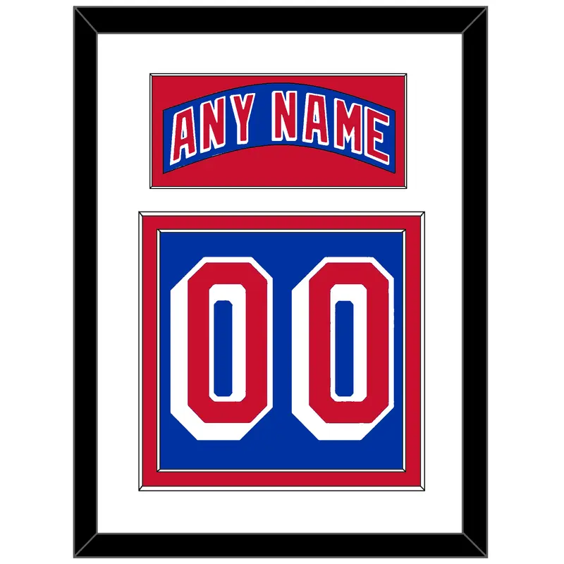 New York Nameplate & Number (Back) - Road Blue (1990-2004) - Double Mat 1