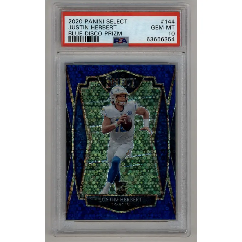 Justin Herbert 2020 Select Blue Disco #144 17/25 PSA 10 Gem Mint