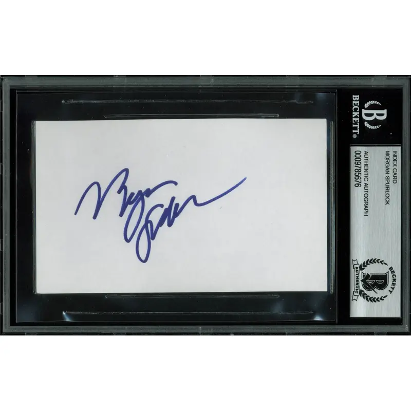 Morgan Spurlock Super Size Me Authentic Signed 3x5 Index Card BAS Slabbed
