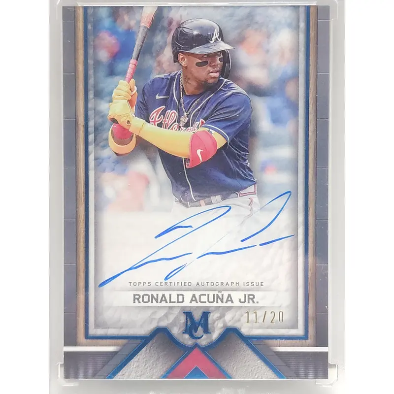 Ronald Acuna Jr. 2023 Topps Museum Collection Blue Archival Auto #11/20