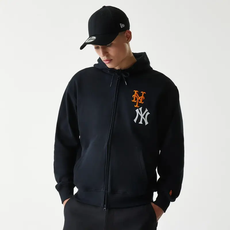 MLB Subway Series Black Zip Front Hoodie