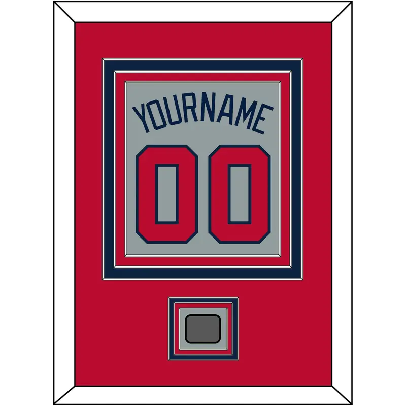 Atlanta Name, Number & World Series Champions Patch - Road Gray - Triple Mat 2
