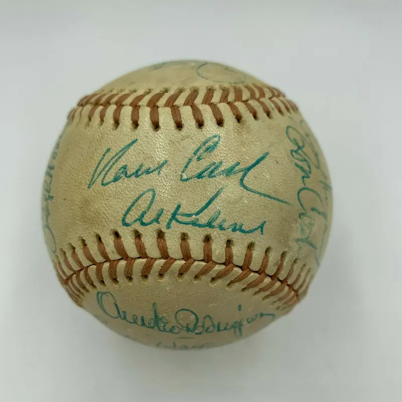 1974 Detroit Tigers Team Signed AL Baseball Al Kaline Norm Cash With JSA COA