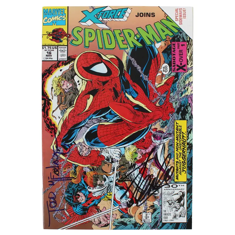 Stan Lee & Todd McFarlane Signed X-Force Joins Spider-Man #16 Comic JSA #XX05171