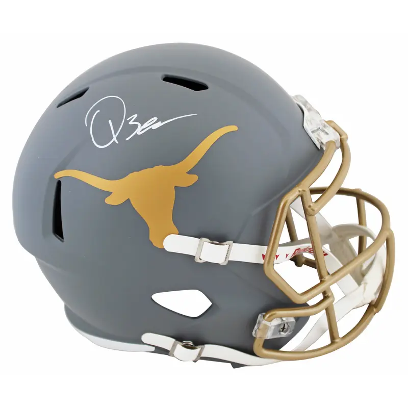 Texas Quinn Ewers Signed Slate Full Size Speed Rep Helmet BAS Witnessed