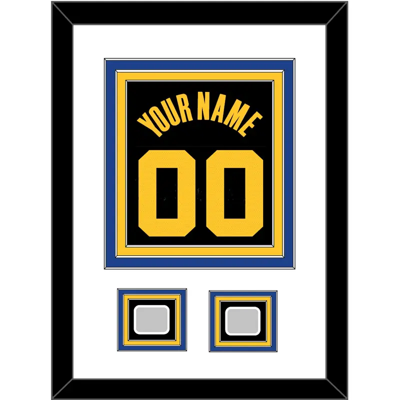 Golden State Name & Number With 2 Champions Patches - Black City (2021-2022) - Triple Mat 1