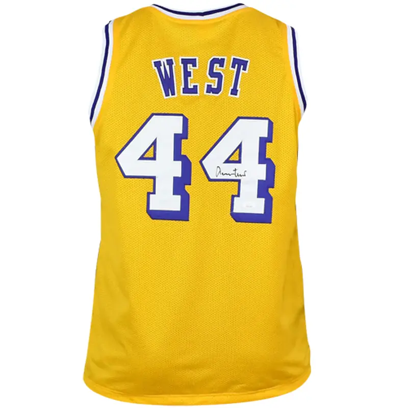 Jerry West Autographed Los Angeles Lakers (Yellow #44) Custom Jersey - JSA