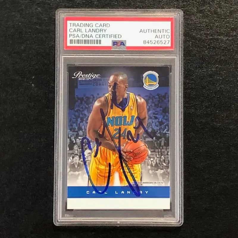2012-13 Panini Prestige #87 Carl Landry Signed Card AUTO PSA/DNA Slabbed Warriors